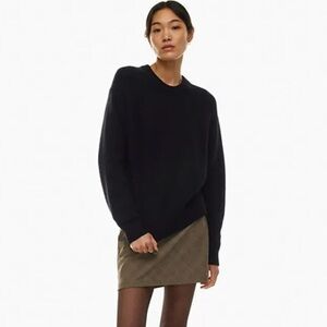 Aritzia Wilfred Maria Sweater 100% Merino Wool Crewneck Sweater Black size xxs
